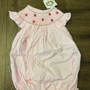 Cecil and Lou Strawberry Romper